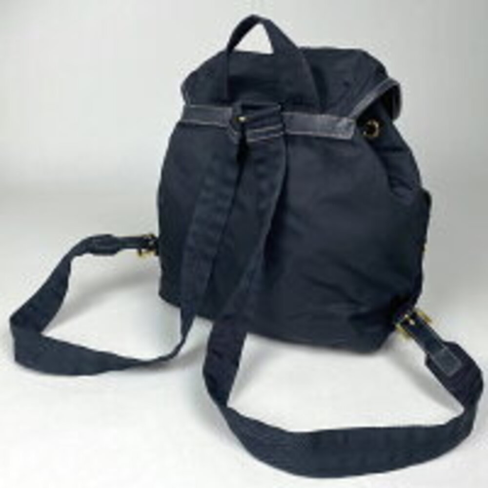 Prada logo plate backpack daypack Navy Blue - Picture 2 of 6